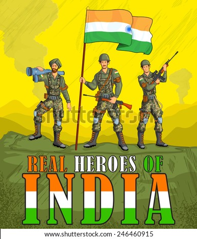 Indian Army Showing Victory Of India In Vector - 246460915 : Shutterstock