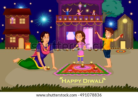 Image result for traditional Diwali cartoon
