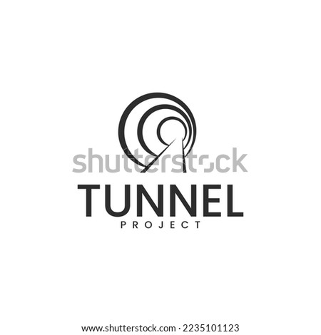creative circular tunnel, hallway, subway, underground passage iconic logo design vector illustration with modern, minimalist and elegant styles isolated on white background. 