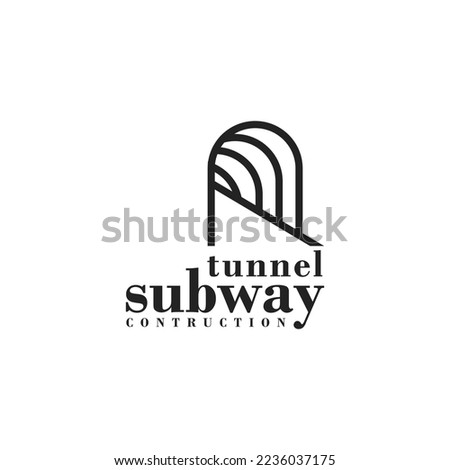 simple tunnel subway construction iconic logo vector design template. modern tunnel railway project business icon logo design illustration with modern, elegant and bold styles isolated on white