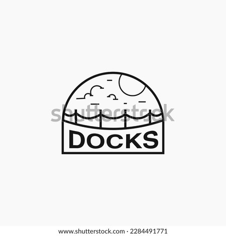 silhouette outline docks sign mark logo business vector design concept. modern dock iconic logo design vector illustration with elegant, simple and unique styles isolated on white background.