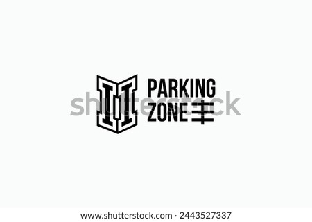 unique mark parking zone logo design vector illustration with modern and elegant styles for business, and company.