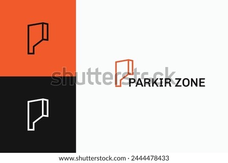 modern icon parking zone logo design vector illustration for company, business, and garage. luxury parking space, spot, park location iconic logo vector design background