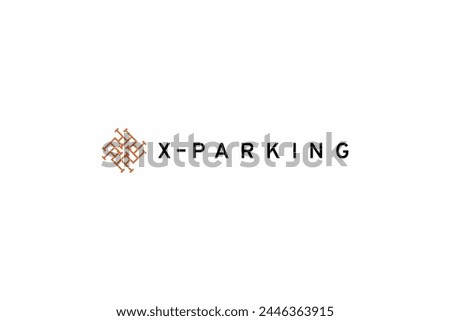 outline X parking zone logo design vector illustration. modern initial letter X parking logo vector design template for business, garage, and company with futuristic styles