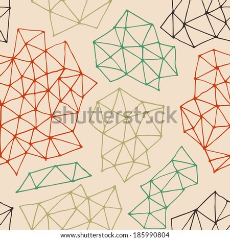 Vector abstract seamless background with outline triangles. Endless  pastel  background. Template for design and decoration.