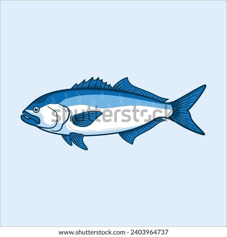 Bluefish mascot character cartoon illustration