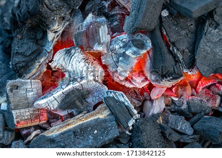 Image, Stock Photo Incandescent coals in reddish and orange tones