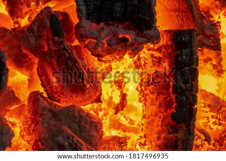 Similar – Image, Stock Photo Incandescent coals in reddish and orange tones
