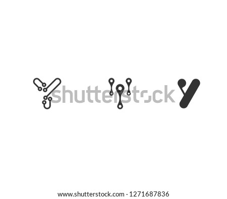 letter y technology logo vector