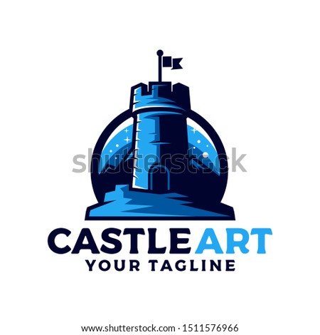 Castle logo awesome design vector