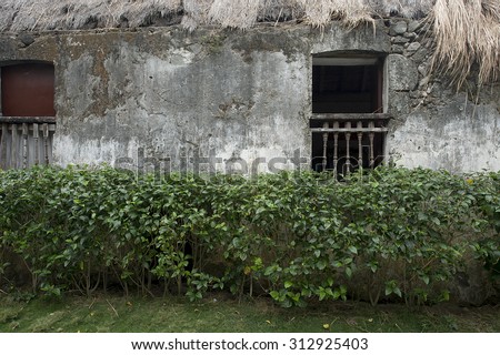 Batanes, Philippines, March 28,2015:A colonial style an Ivatan ethnic house in Sabtang Island. Located at the northernmost province of the Philippines.