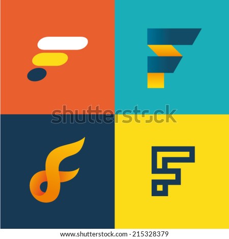 Vector illustration letter f set