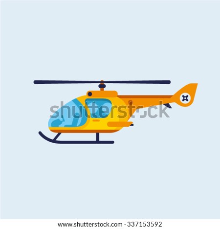 Vector illustration of flat helicopter