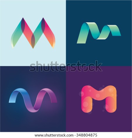 Logo idea of letter M set