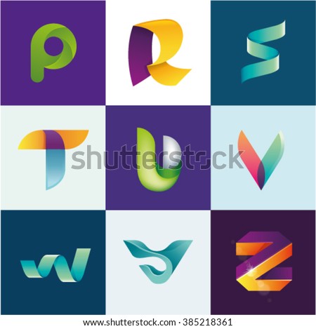 ABC of logo idea set of letters P R S T U V W Y Z set Stock fotó © 