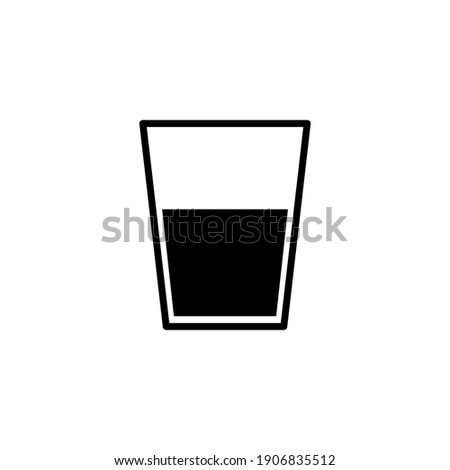 Water-filled glass icon. high quality black style