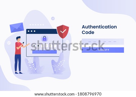 2-Step Verification illustration flat design. Illustration for websites, landing pages, mobile applications, posters and banners.