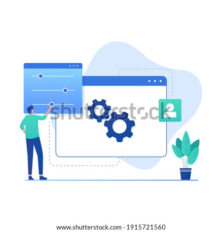Flat design concept of setting. Illustration for websites, landing pages, mobile applications, posters and banners Photo stock © 