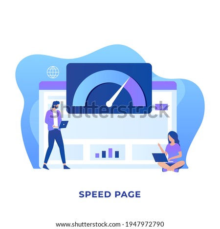 Page speed illustration vector concept. Illustration for websites, landing pages, mobile applications, posters and banners
