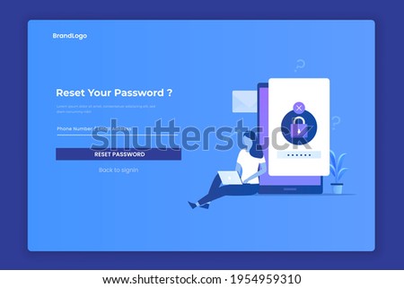 Reset password illustration concept. Illustrations for websites, landing pages, mobile apps, posters and banners.