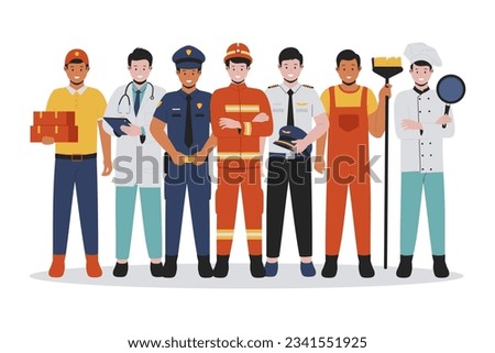 Man profession illustration set collection. Flat vector illustration isolated on white background