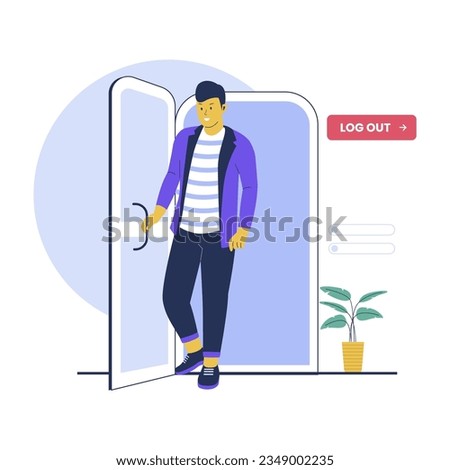 logout concept illustration. Flat vector illustration isolated on white background