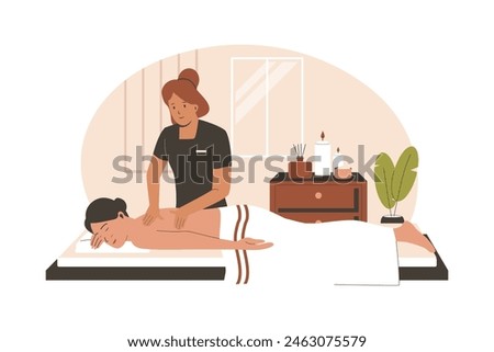 Massage therapist vector concept, Alternative Medicine Concept. Flat illustration concept