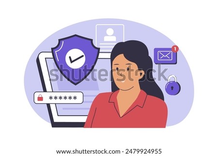 Personally Identifiable Information illustration concept. Illustration for websites, landing pages, mobile applications, posters and banners. Trendy flat vector illustration