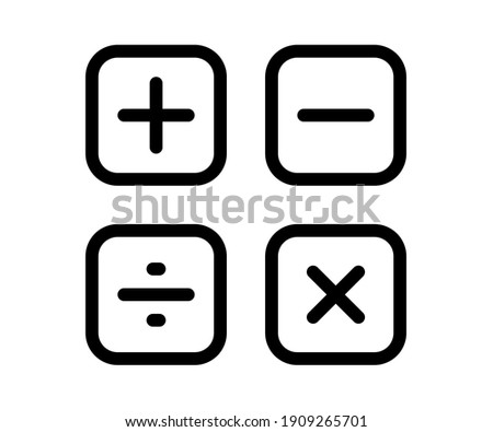 math calculate accounting single isolated icon with outline style