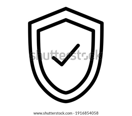 shield secure safe single isolated icon with outline line style