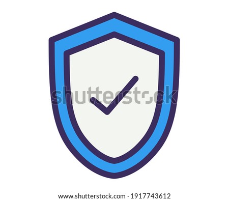shield secure single isolated icon with filled line style