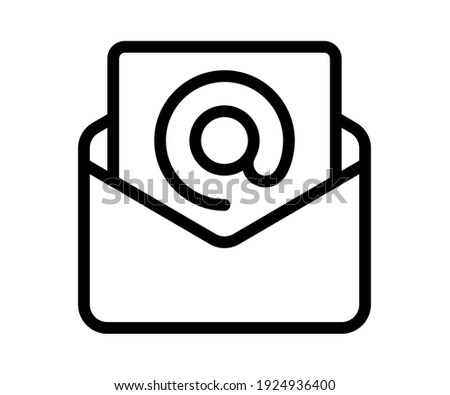 email envelope letter single isolated icon with outline line style