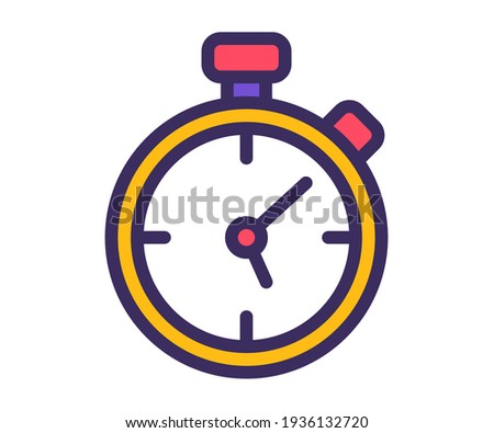 stop watch timer counter single isolated icon with filled line style