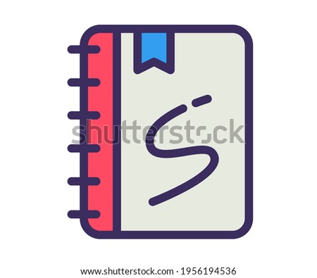 sketchbook sketch bookmark single isolated icon with filled outline line style