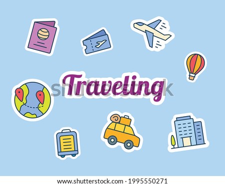 traveling sticker stickers with fill filled color style
