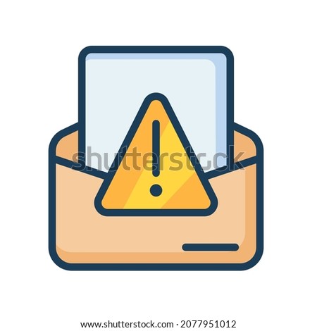 spam alert email warning single isolated icon with filled line style