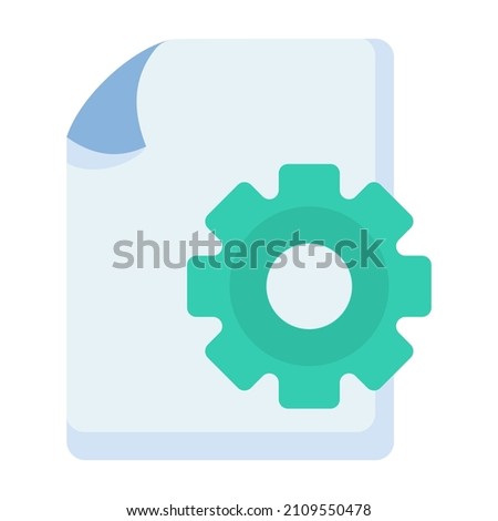 setting document file paper page configuration single isolated icon with flat style