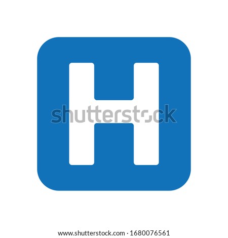 H Hospital Square Vector Flat Icon