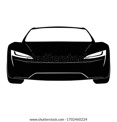 Electric Car Front View Vector Icon