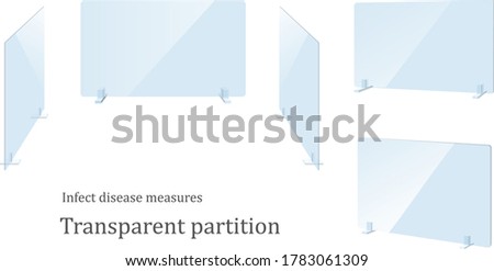 Vector illustration set of splash infection countermeasure partition.