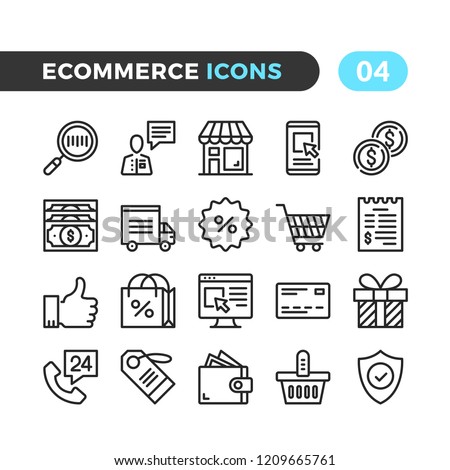 Ecommerce line icons. Outline symbols collection. Premium quality. Pixel perfect. Vector thin line icons set