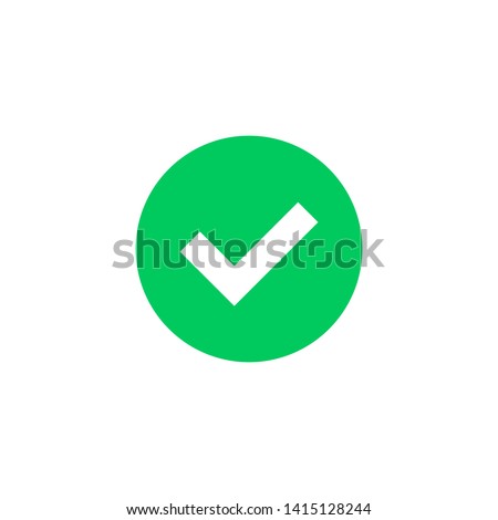 Green check mark icon. Green tick symbol. Vector check icon