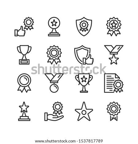 Awards line icons. Modern stroke, linear elements. Outline symbols collection. Premium quality. Vector thin line icons set