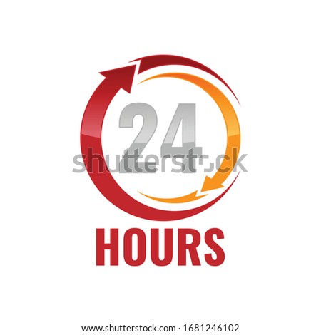 The 24 hours icon. Twenty-four hours open symbol. design image vector illustration