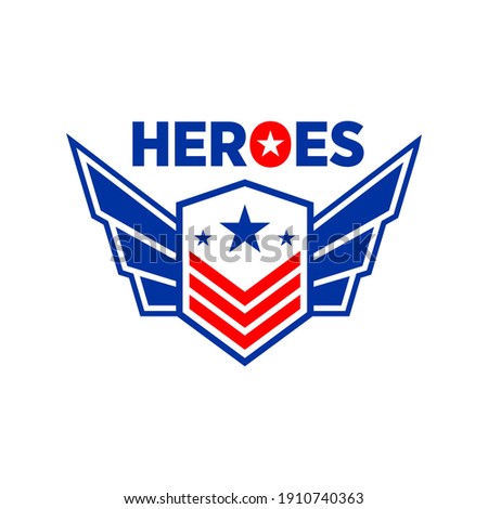 super patriotic heroes logo vector design people who protect people concept inspiration