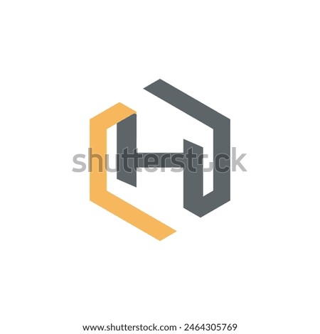 Hexagon letter h logo icon design vector image. Abstract letter H vector logo icon design modern minimal style illustration. Hexagon alphabet emblem sign symbol mark logotype