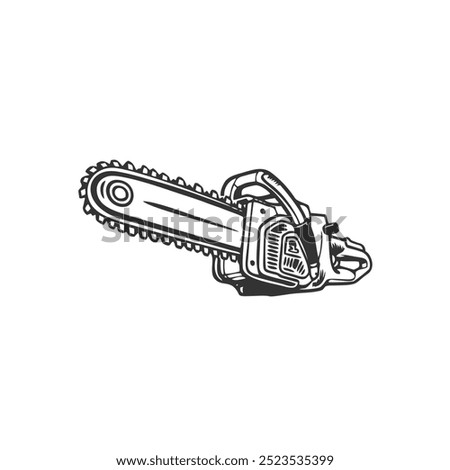 Chainsaw vector image. Chainsaw vector illustration isolated on white background. Professional machine. Professional chainsaw concept. Woodcutter saw.