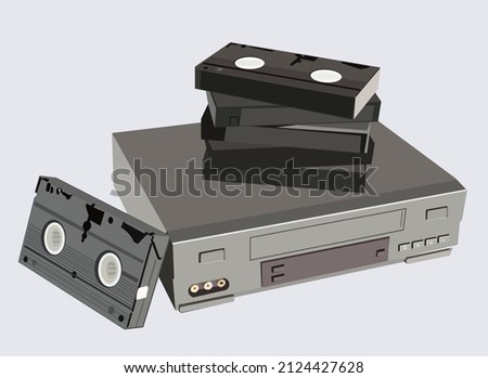 video tape player and VHS an old 90s technology