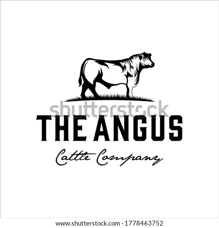 Angus bull logo design with classic and elegant style