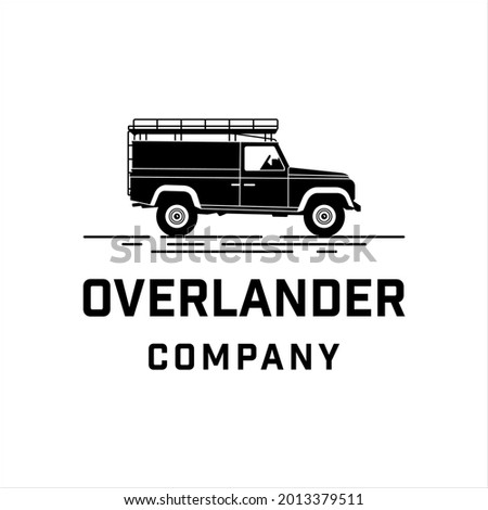 Vintage land rover defender car with simple style design
